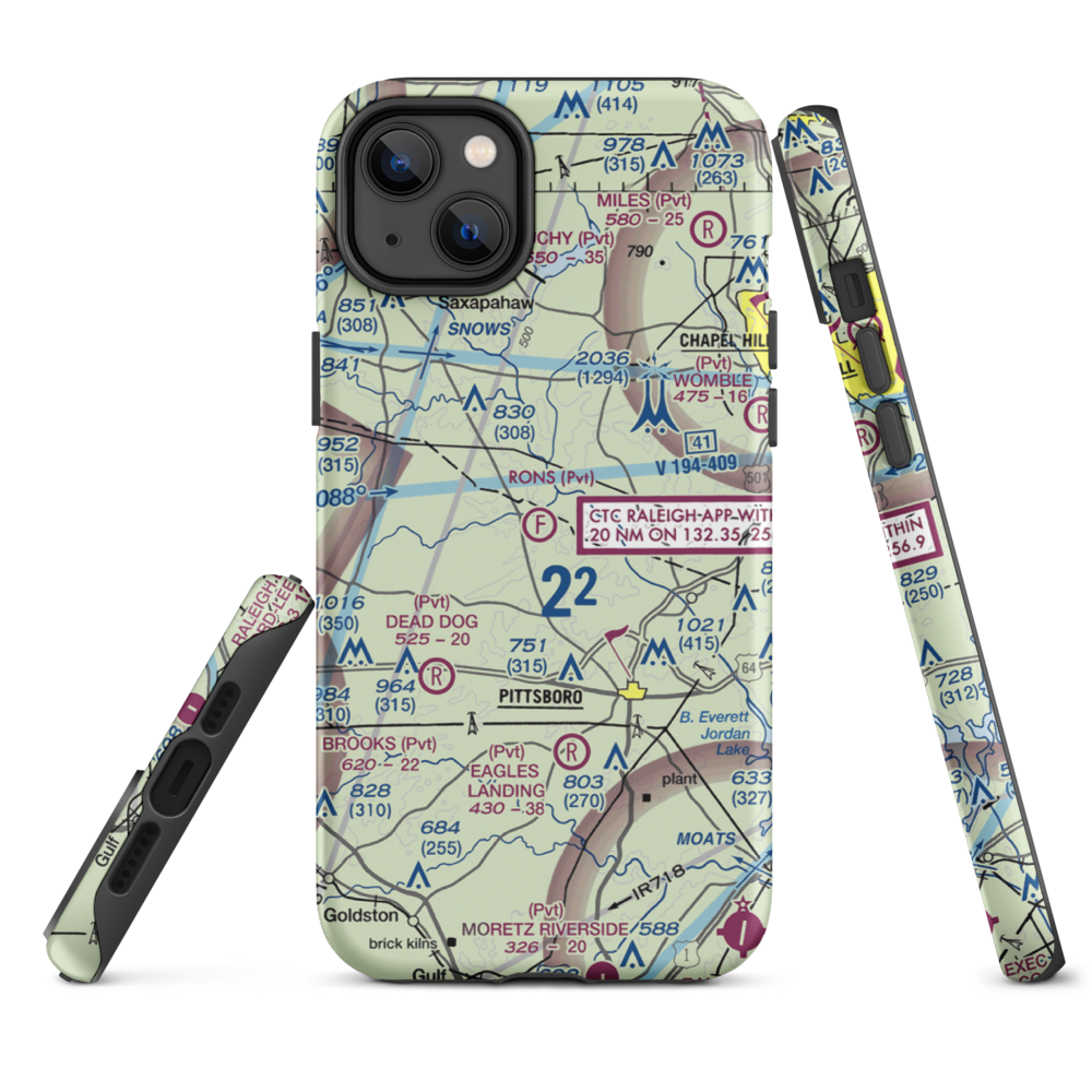 Ron's Ultralight Field (1NC1) VFR Sectional  Tough iPhone Case iPhone 14 Plus model shown