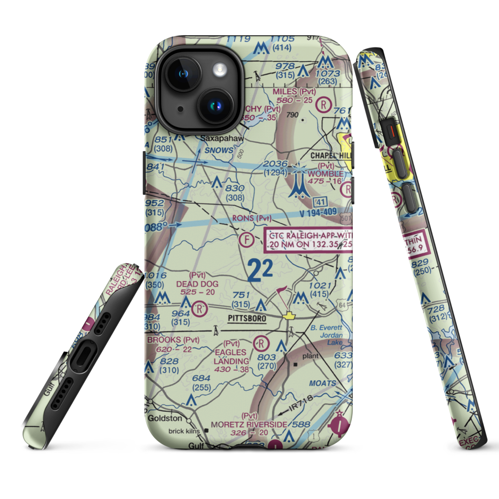 Ron's Ultralight Field (1NC1) VFR Sectional  Tough iPhone Case iPhone 15 Plus model shown