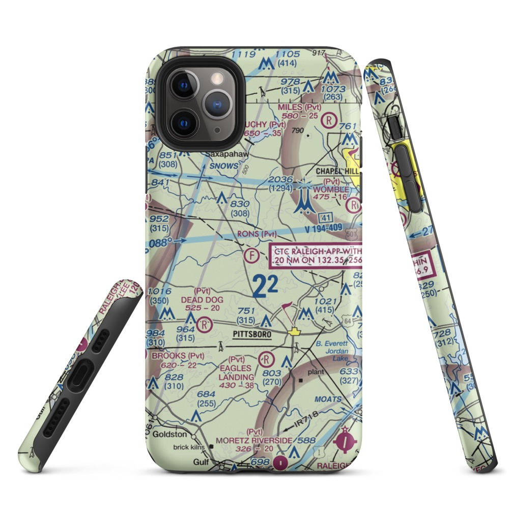 Ron's Ultralight Field (1NC1) VFR Sectional  Tough iPhone Case iPhone 11 Pro Max model shown
