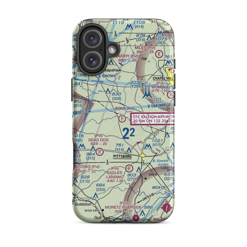 Ron's Ultralight Field (1NC1) VFR Sectional  Tough iPhone Case iPhone 16 Plus model shown