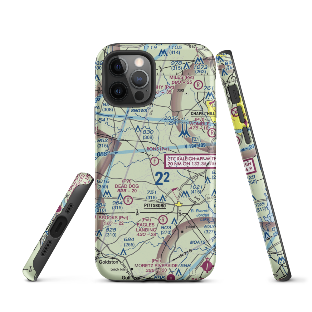 Ron's Ultralight Field (1NC1) VFR Sectional  Tough iPhone Case iPhone 12 Pro model shown