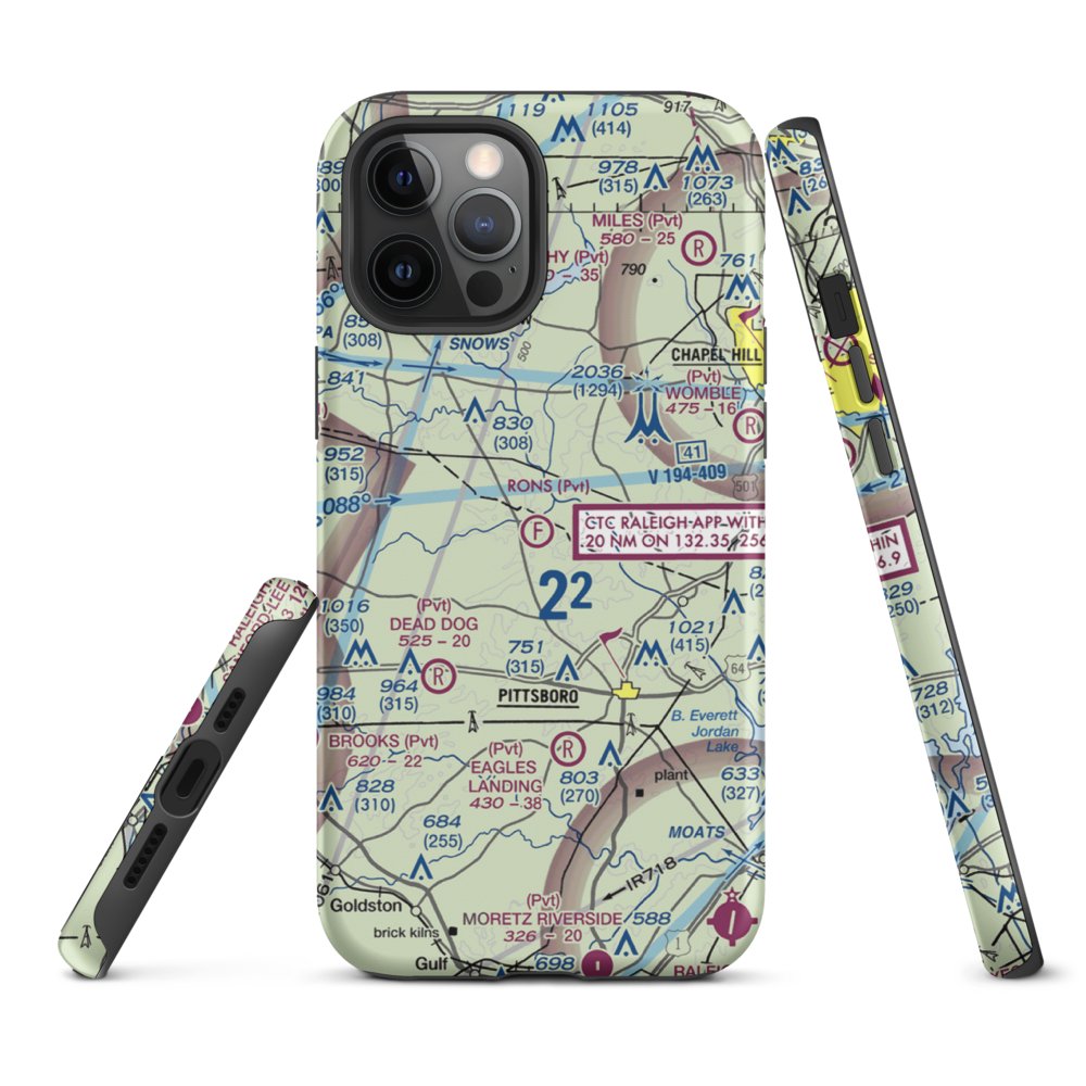 Ron's Ultralight Field (1NC1) VFR Sectional  Tough iPhone Case iPhone 12 Pro Max model shown