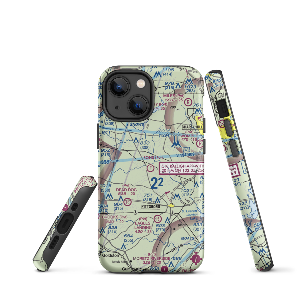 Ron's Ultralight Field (1NC1) VFR Sectional  Tough iPhone Case iPhone 13 mini model shown
