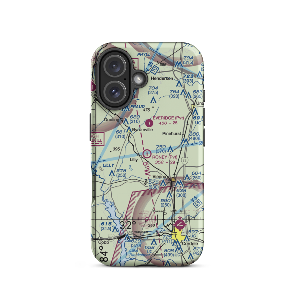 Roney Farms Airport (5GA6) VFR Sectional  Tough iPhone Case iPhone 16 model shown