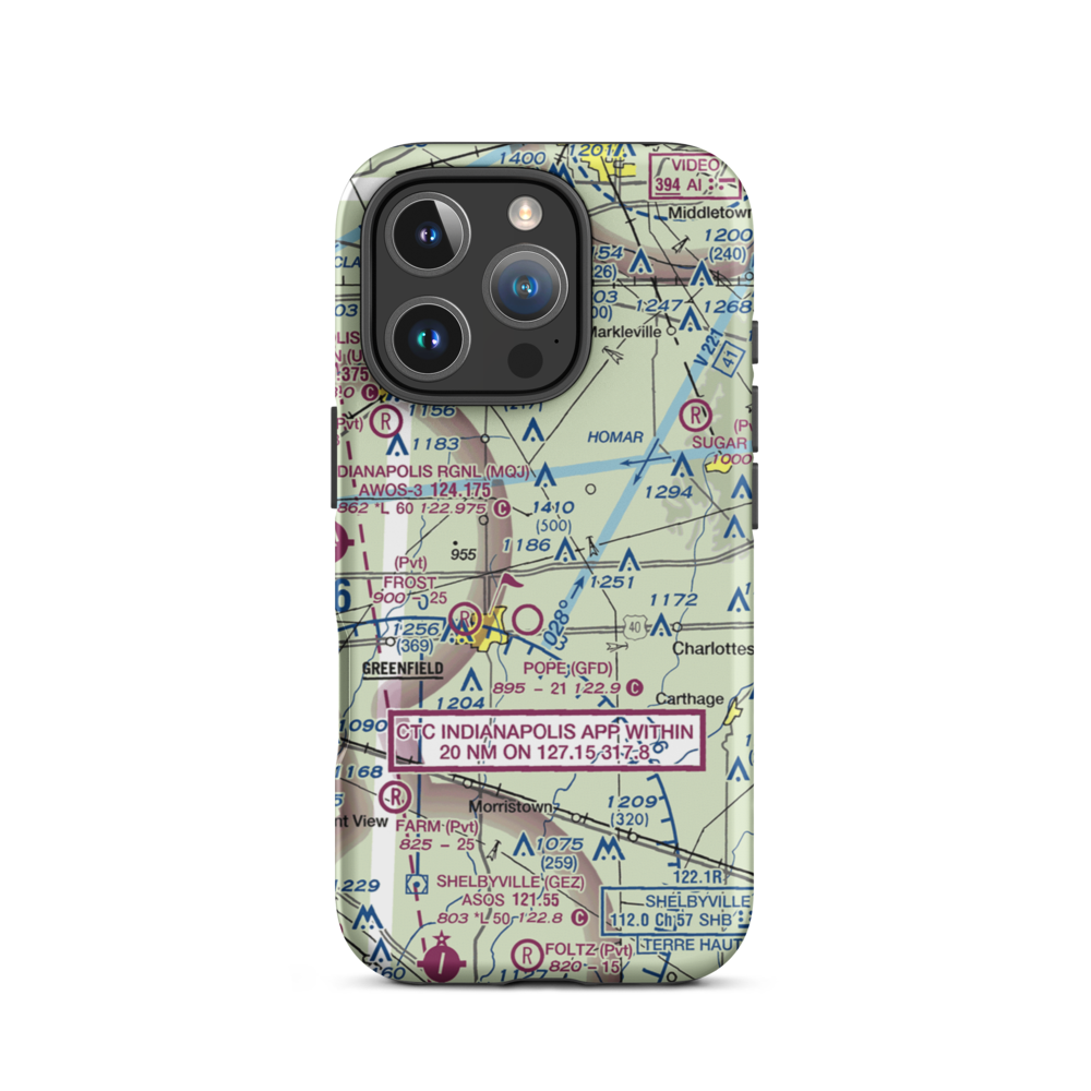 Ronnie Cole Airstrip (US-0319) VFR Sectional  Tough iPhone Case iPhone 16 Pro model shown