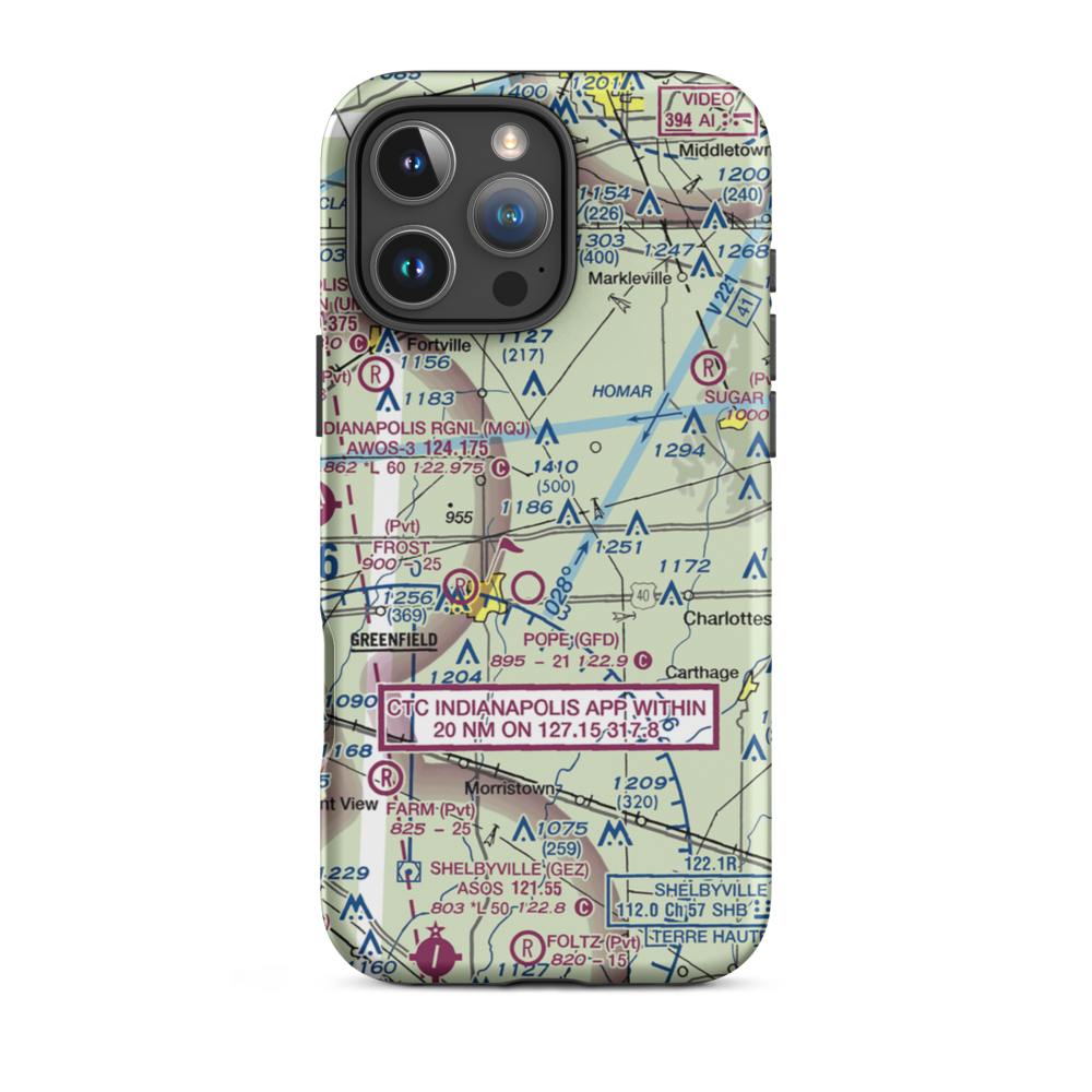 Ronnie Cole Airstrip (US-0319) VFR Sectional  Tough iPhone Case iPhone 16 Pro Max model shown