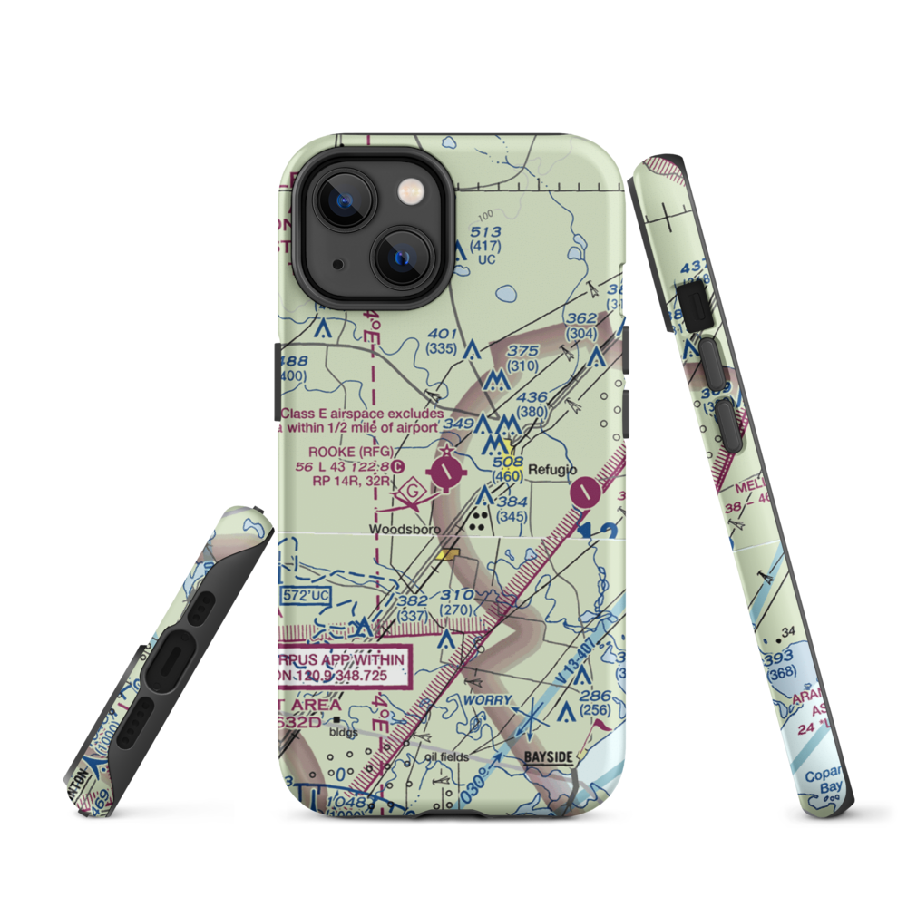 Rooke Field (RFG) VFR Sectional  Tough iPhone Case iPhone 14 model shown