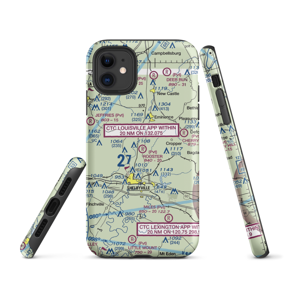 Rooster Field (40KY) VFR Sectional  Tough iPhone Case iPhone 11 model shown