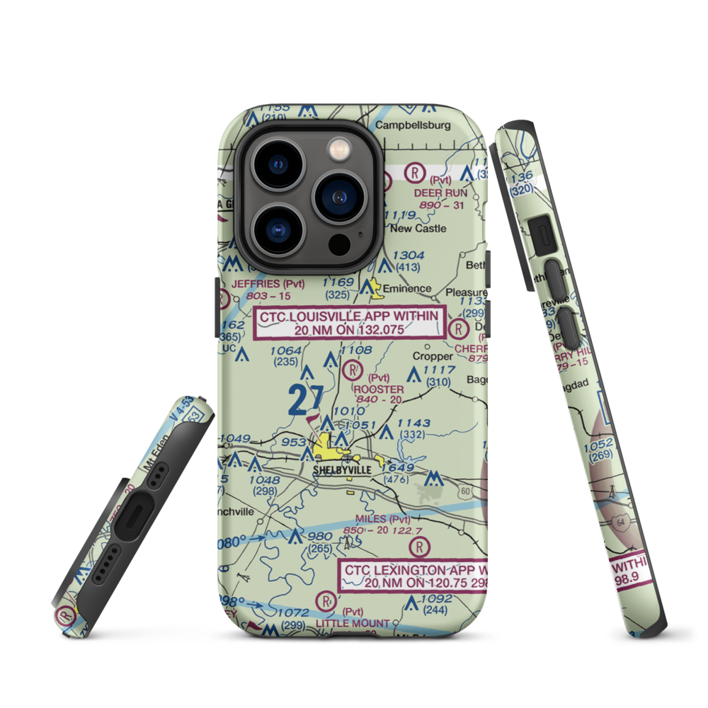 Rooster Field (40KY) VFR Sectional  Tough iPhone Case iPhone 14 Pro model shown