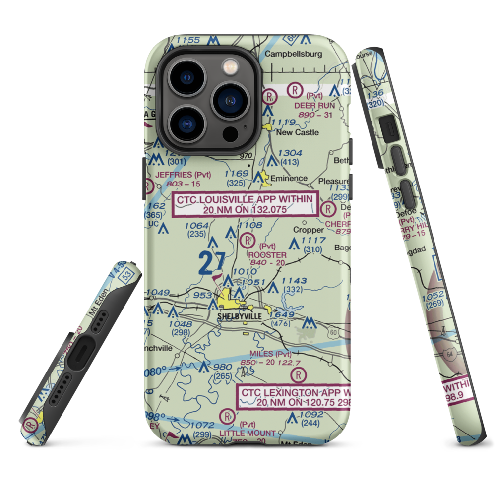 Rooster Field (40KY) VFR Sectional  Tough iPhone Case iPhone 14 Pro Max model shown