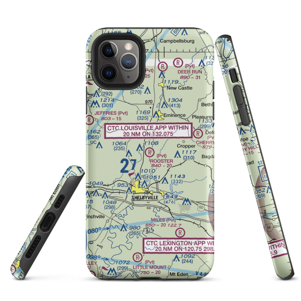 Rooster Field (40KY) VFR Sectional  Tough iPhone Case iPhone 11 Pro Max model shown