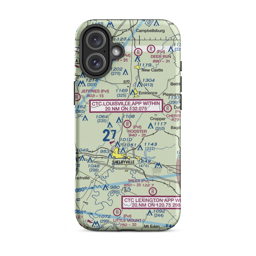 Rooster Field (40KY) VFR Sectional  Tough iPhone Case iPhone 16 Plus model shown