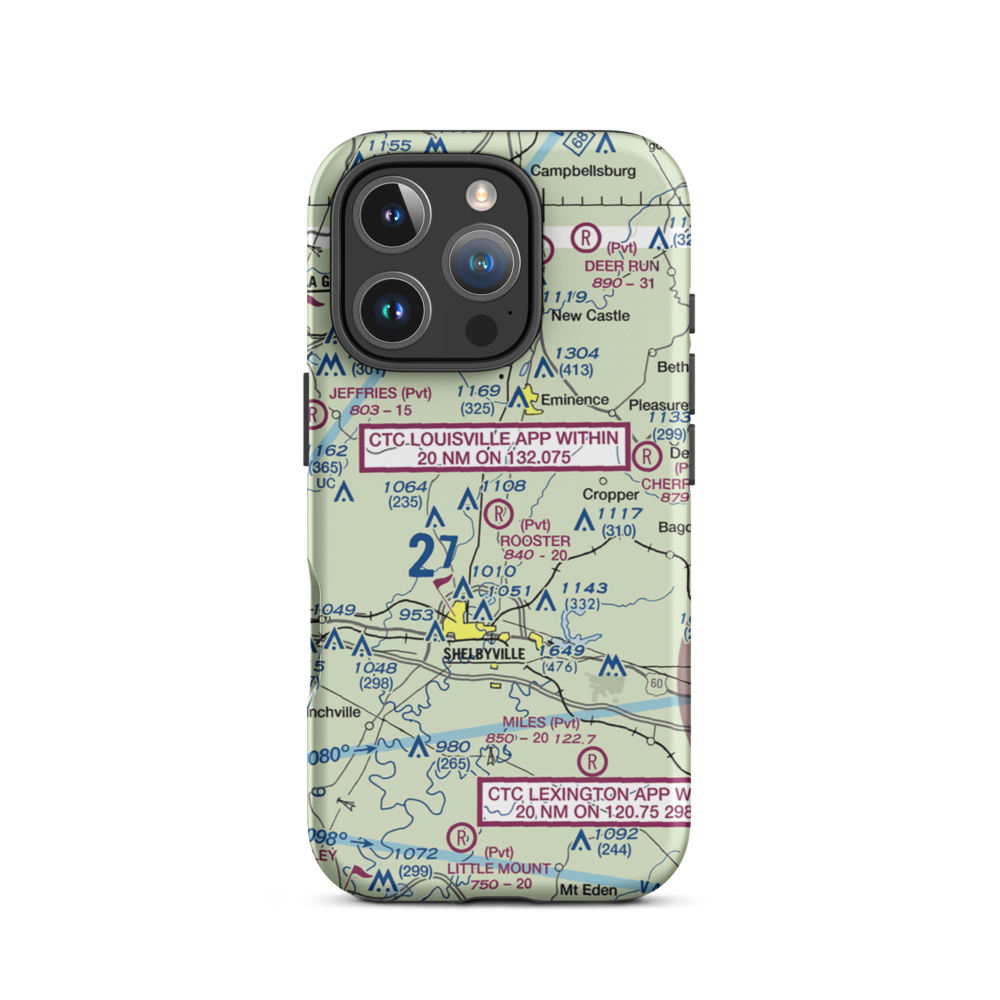 Rooster Field (40KY) VFR Sectional  Tough iPhone Case iPhone 16 Pro model shown
