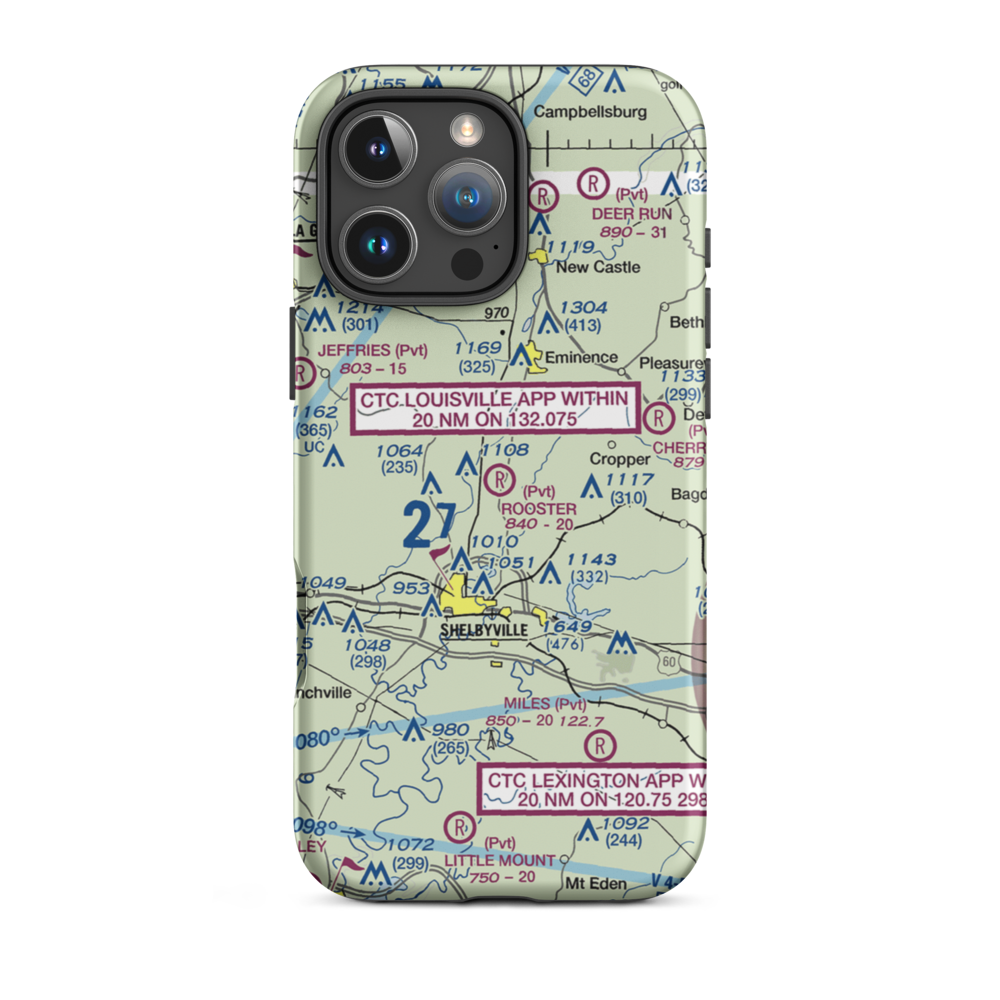 Rooster Field (40KY) VFR Sectional  Tough iPhone Case iPhone 16 Pro Max model shown