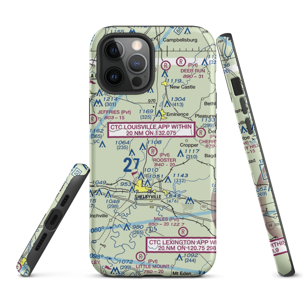 Rooster Field (40KY) VFR Sectional  Tough iPhone Case iPhone 12 Pro Max model shown