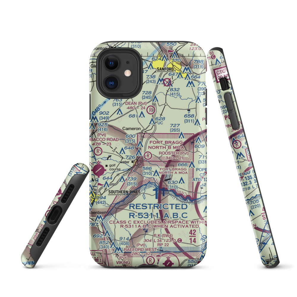 Rooster Field (84NC) VFR Sectional  Tough iPhone Case iPhone 11 model shown
