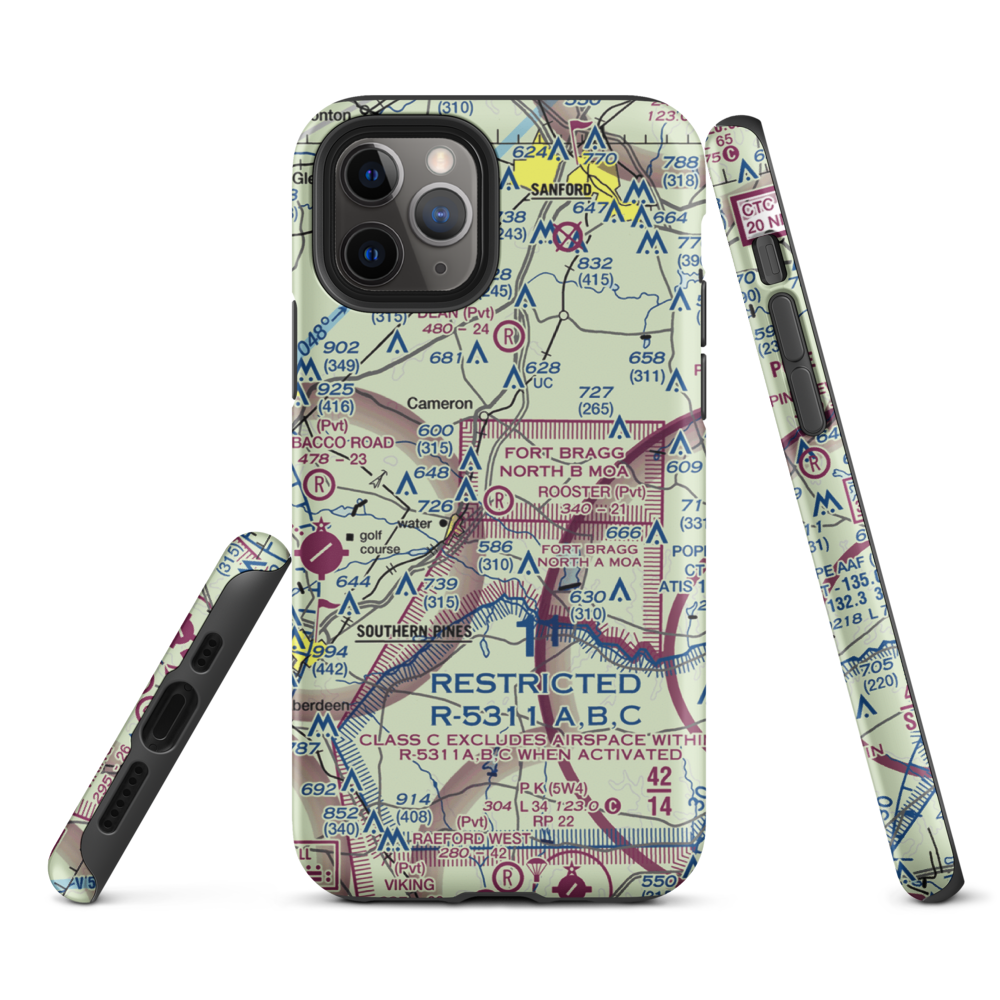 Rooster Field (84NC) VFR Sectional  Tough iPhone Case iPhone 11 Pro model shown