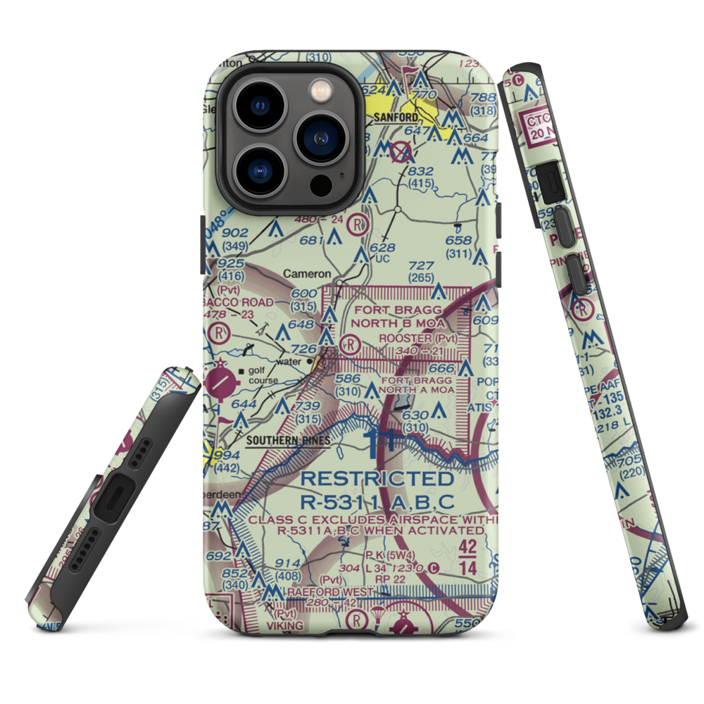 Rooster Field (84NC) VFR Sectional  Tough iPhone Case iPhone 13 Pro Max model shown