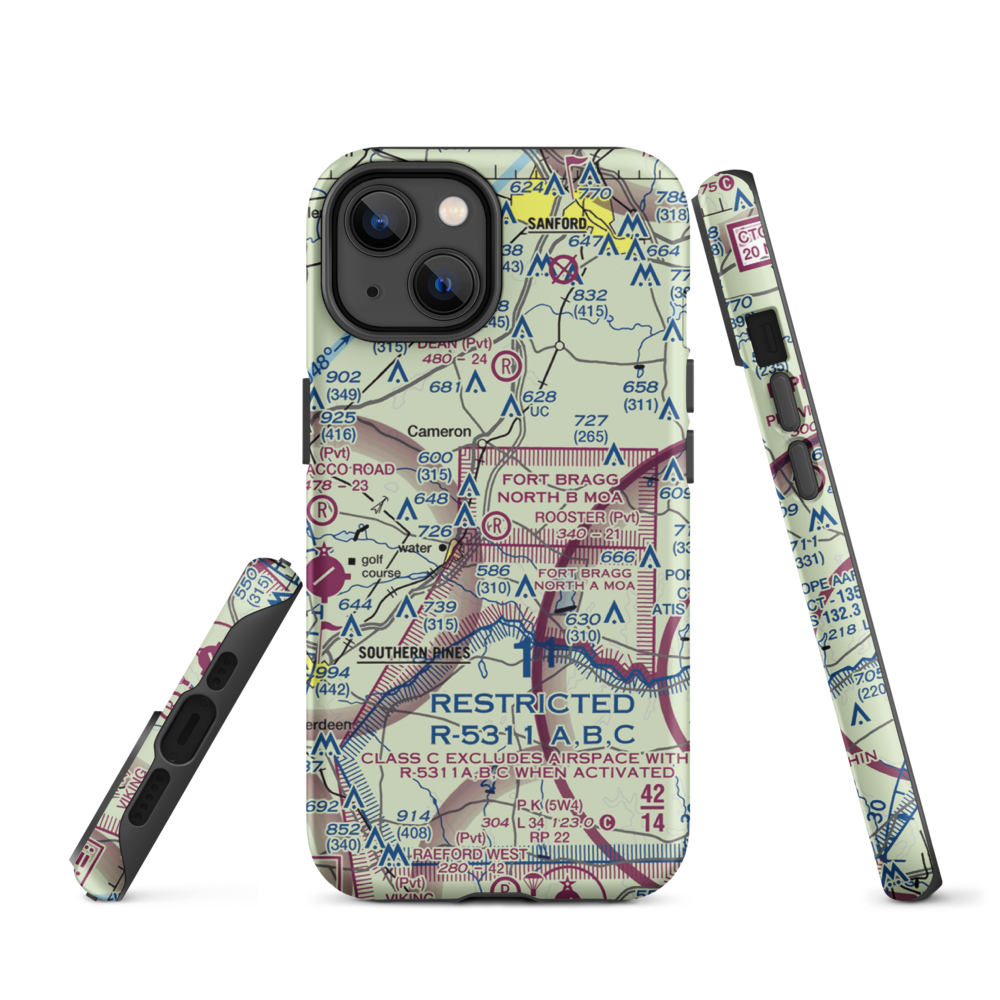 Rooster Field (84NC) VFR Sectional  Tough iPhone Case iPhone 14 model shown