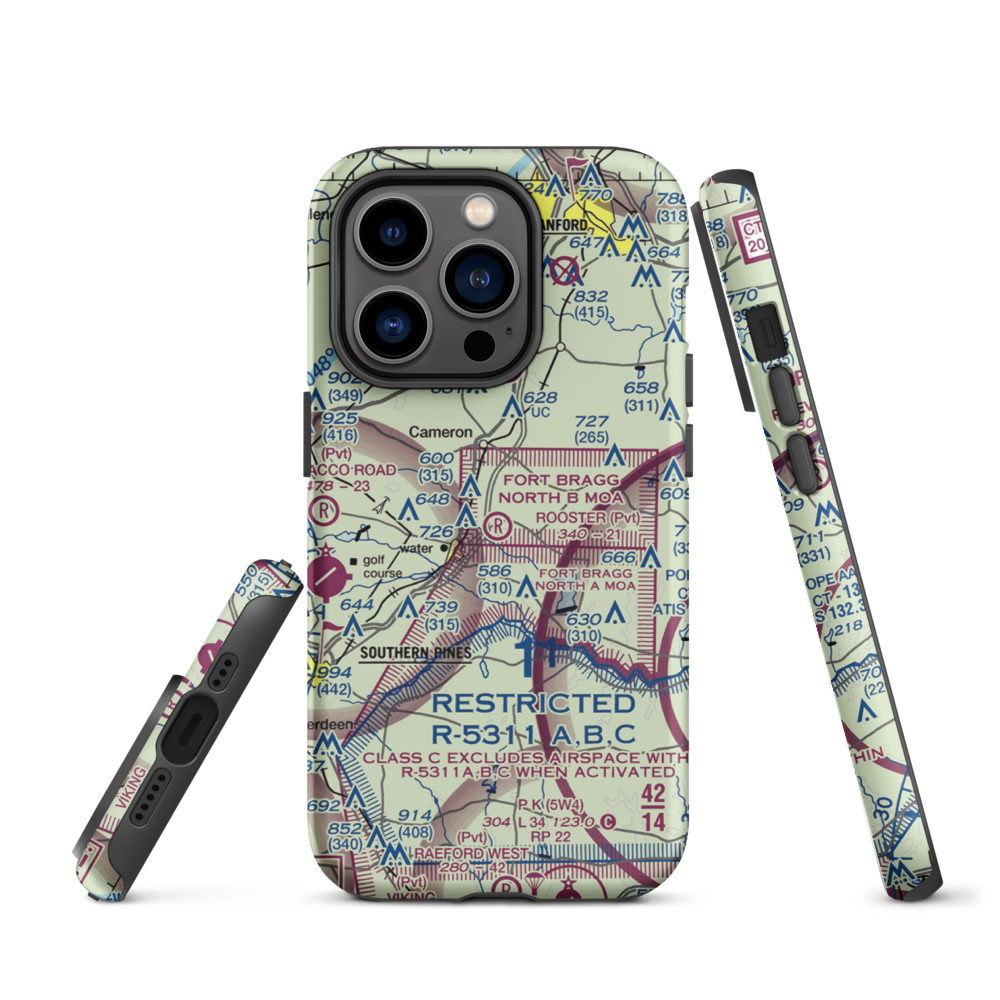 Rooster Field (84NC) VFR Sectional  Tough iPhone Case iPhone 14 Pro model shown