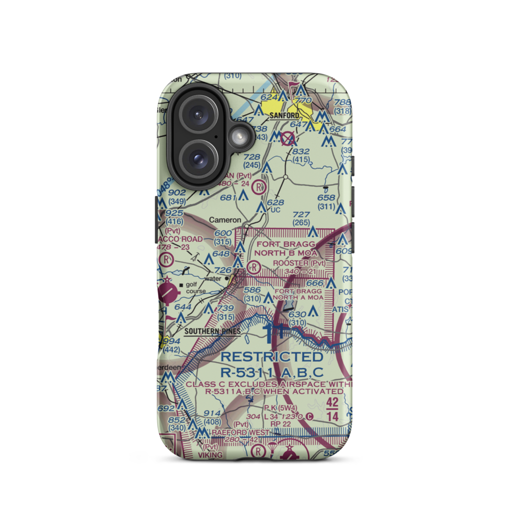 Rooster Field (84NC) VFR Sectional  Tough iPhone Case iPhone 16 model shown
