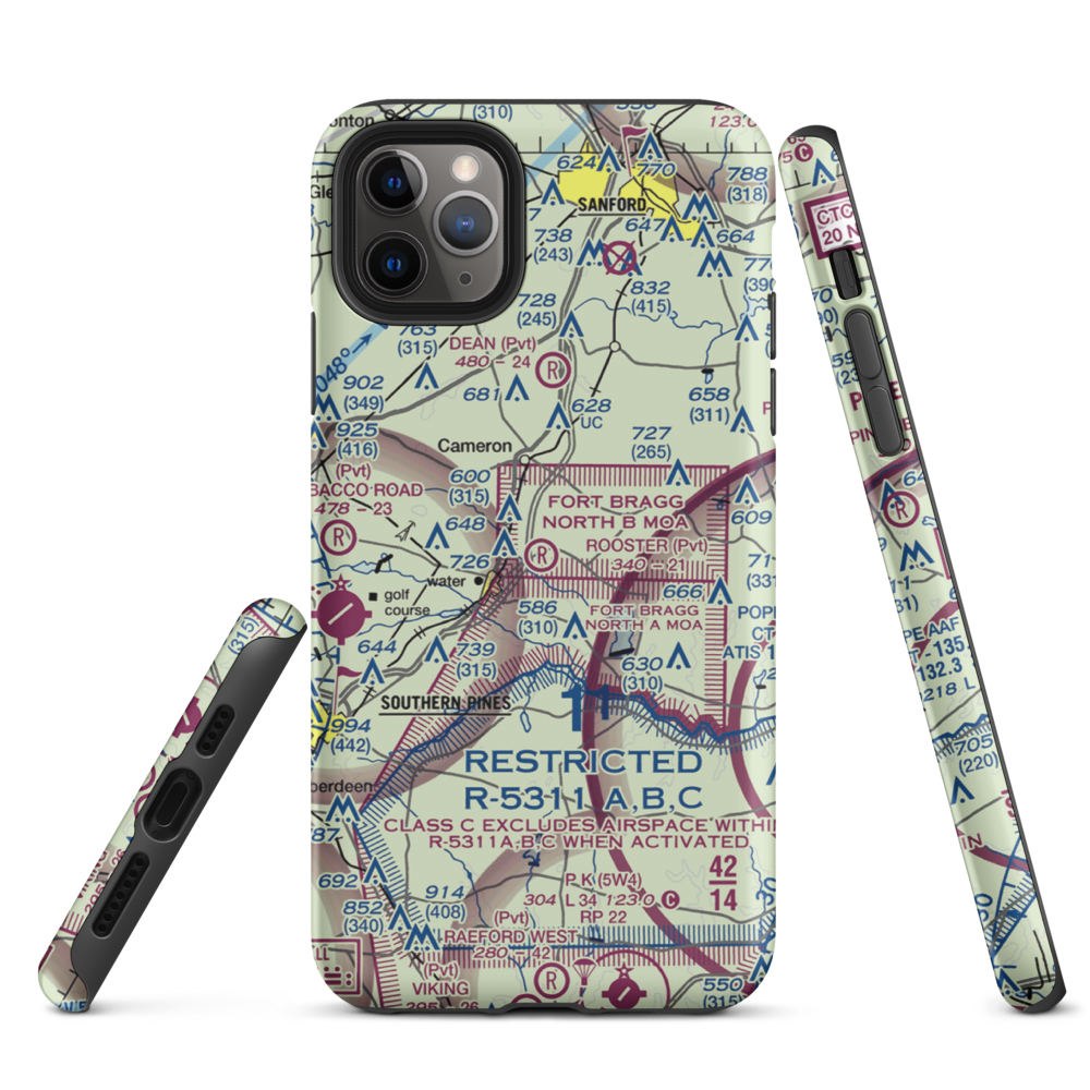Rooster Field (84NC) VFR Sectional  Tough iPhone Case iPhone 11 Pro Max model shown
