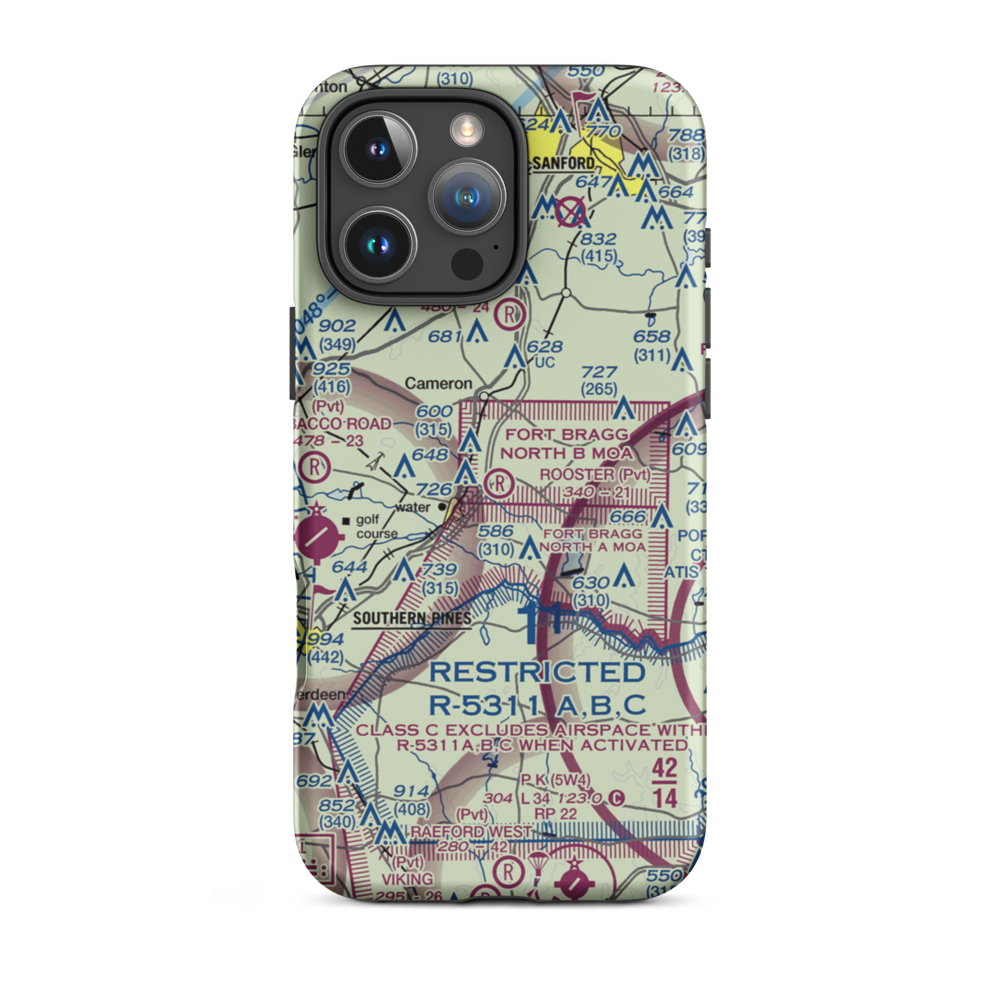 Rooster Field (84NC) VFR Sectional  Tough iPhone Case iPhone 16 Pro Max model shown