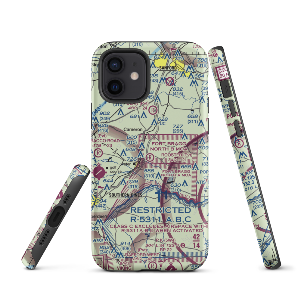 Rooster Field (84NC) VFR Sectional  Tough iPhone Case iPhone 12 model shown