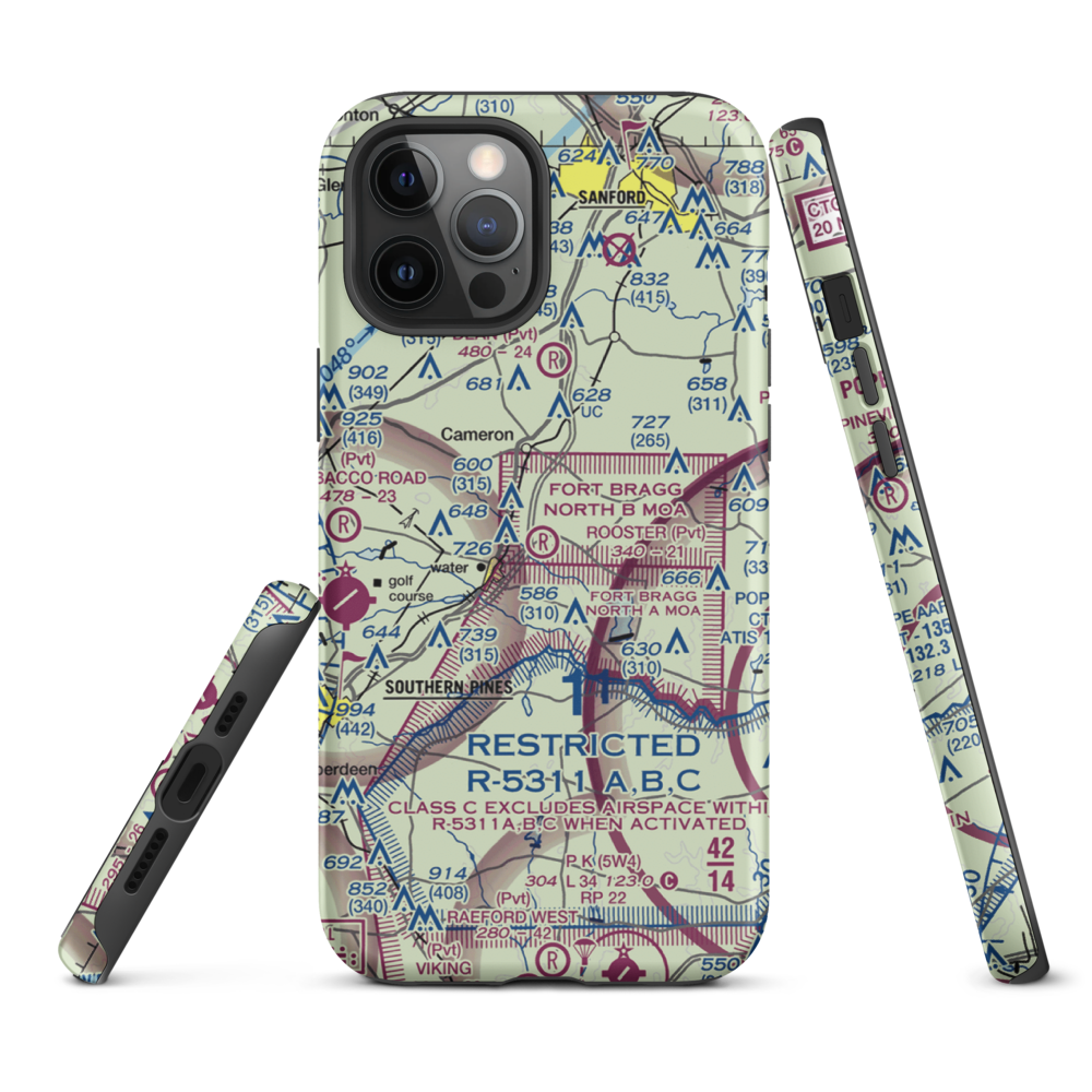 Rooster Field (84NC) VFR Sectional  Tough iPhone Case iPhone 12 Pro Max model shown