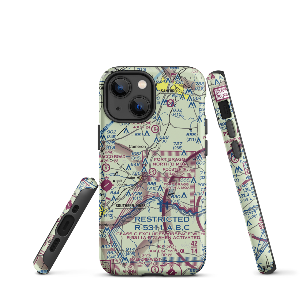 Rooster Field (84NC) VFR Sectional  Tough iPhone Case iPhone 13 mini model shown