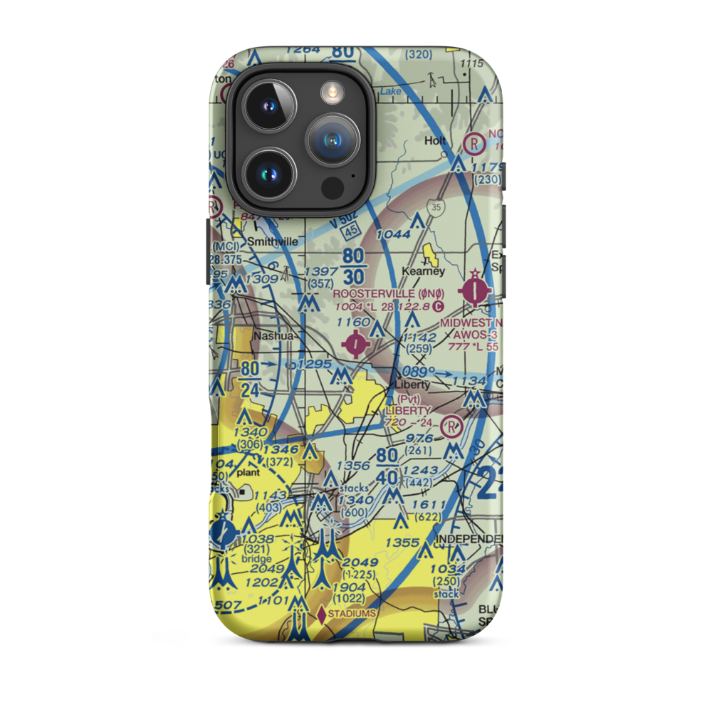 Roosterville Airport (0N0) VFR Sectional  Tough iPhone Case iPhone 16 Pro Max model shown