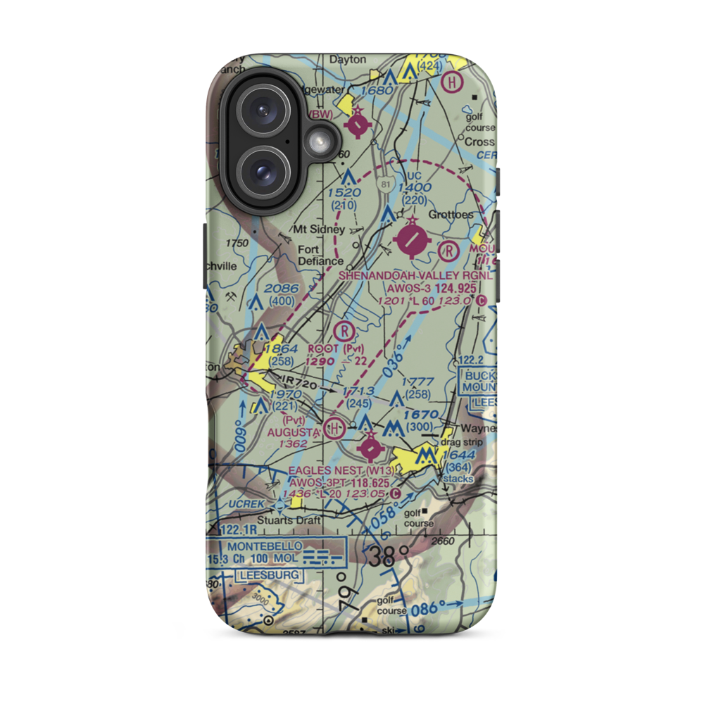 Root Field (82VA) VFR Sectional  Tough iPhone Case iPhone 16 Plus model shown