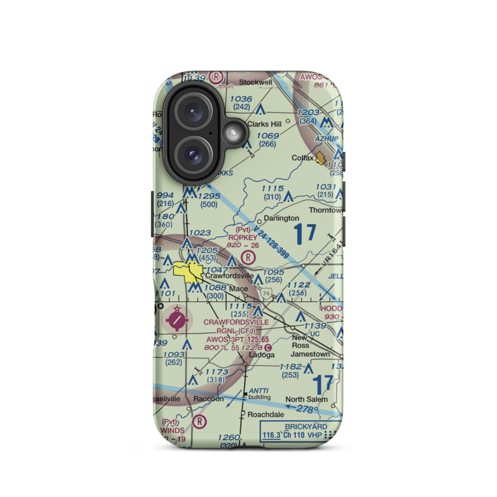 Ropkey Field (50IN) VFR Sectional  Tough iPhone Case iPhone 16 model shown