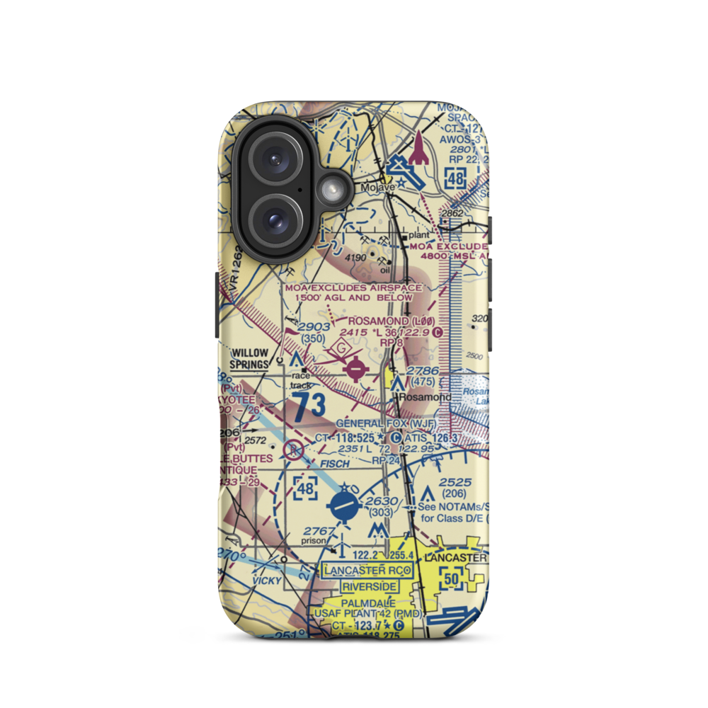 Rosamond Skypark Airport (L00) VFR Sectional  Tough iPhone Case iPhone 16 model shown