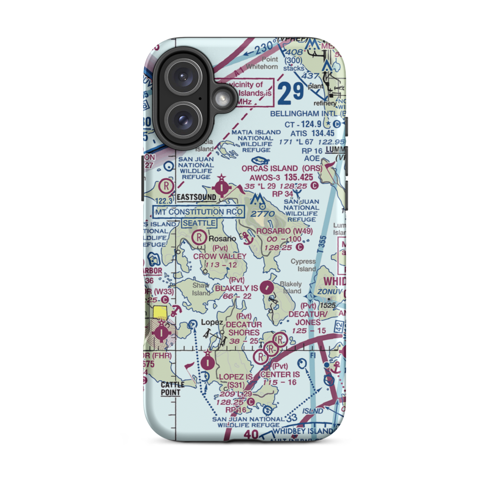 Rosario Seaplane Base (W49) VFR Sectional  Tough iPhone Case iPhone 16 Plus model shown
