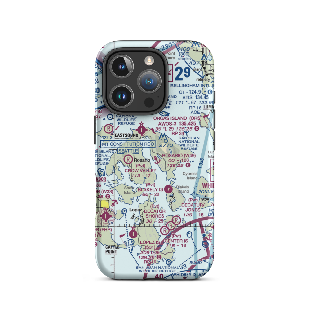 Rosario Seaplane Base (W49) VFR Sectional  Tough iPhone Case iPhone 16 Pro model shown