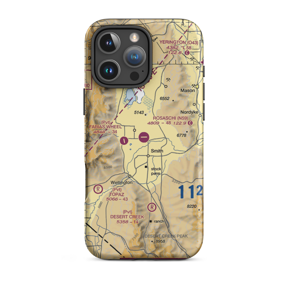 Rosaschi Air Park (N59) VFR Sectional  Tough iPhone Case iPhone 16 Pro Max model shown