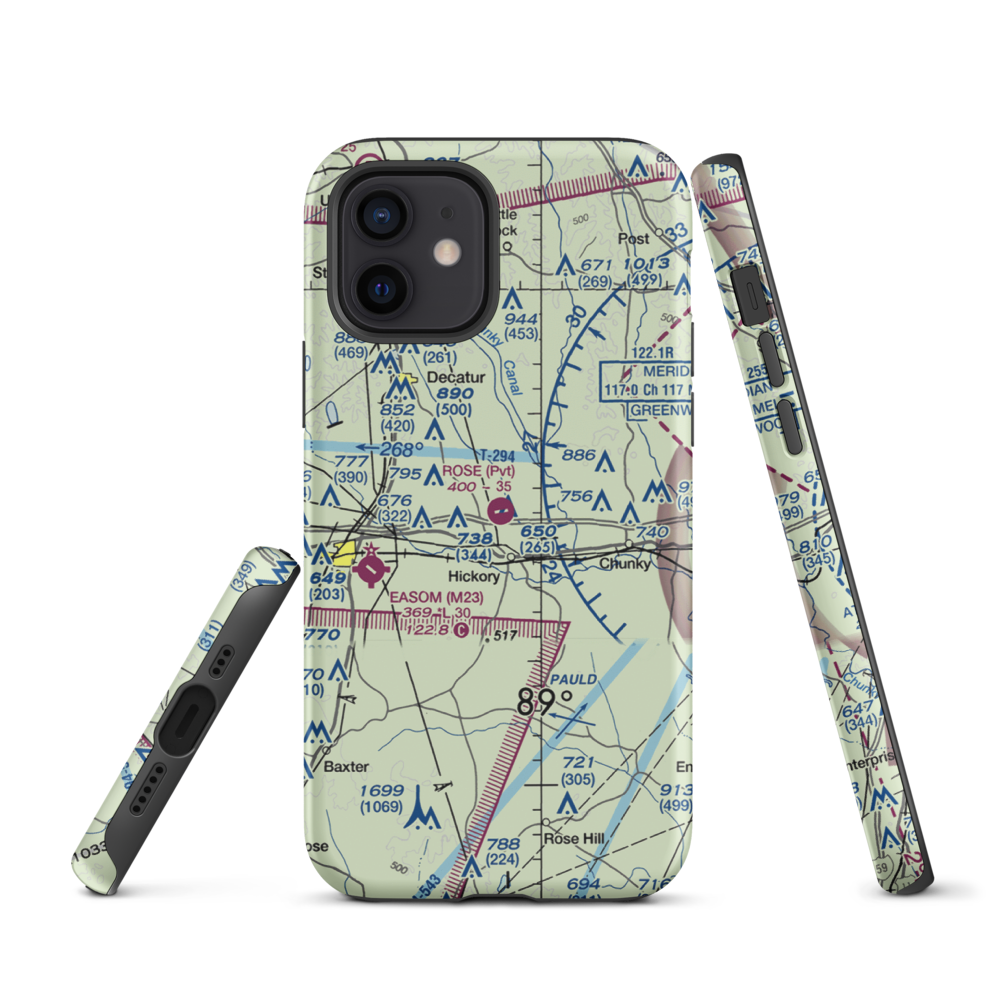 Rose Field (14MS) VFR Sectional  Tough iPhone Case iPhone 12 model shown