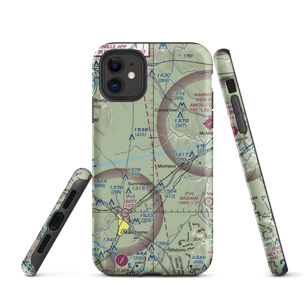 Roseanne Airport (43TN) VFR Sectional  Tough iPhone Case iPhone 11 model shown