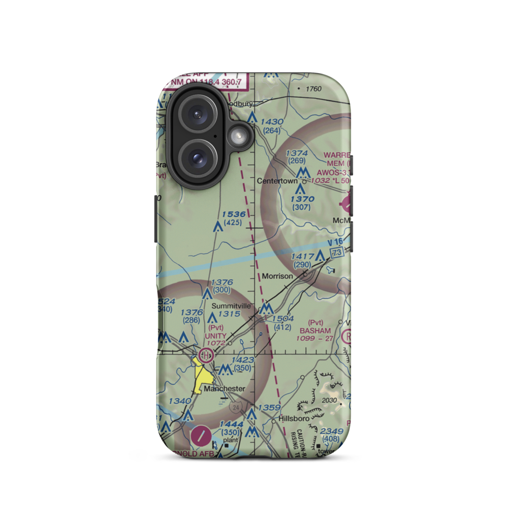 Roseanne Airport (43TN) VFR Sectional  Tough iPhone Case iPhone 16 model shown