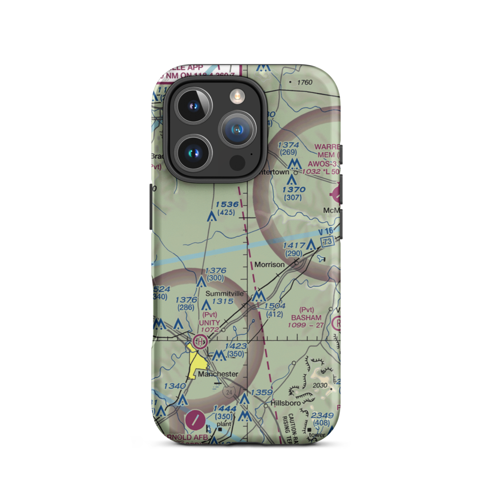 Roseanne Airport (43TN) VFR Sectional  Tough iPhone Case iPhone 16 Pro model shown