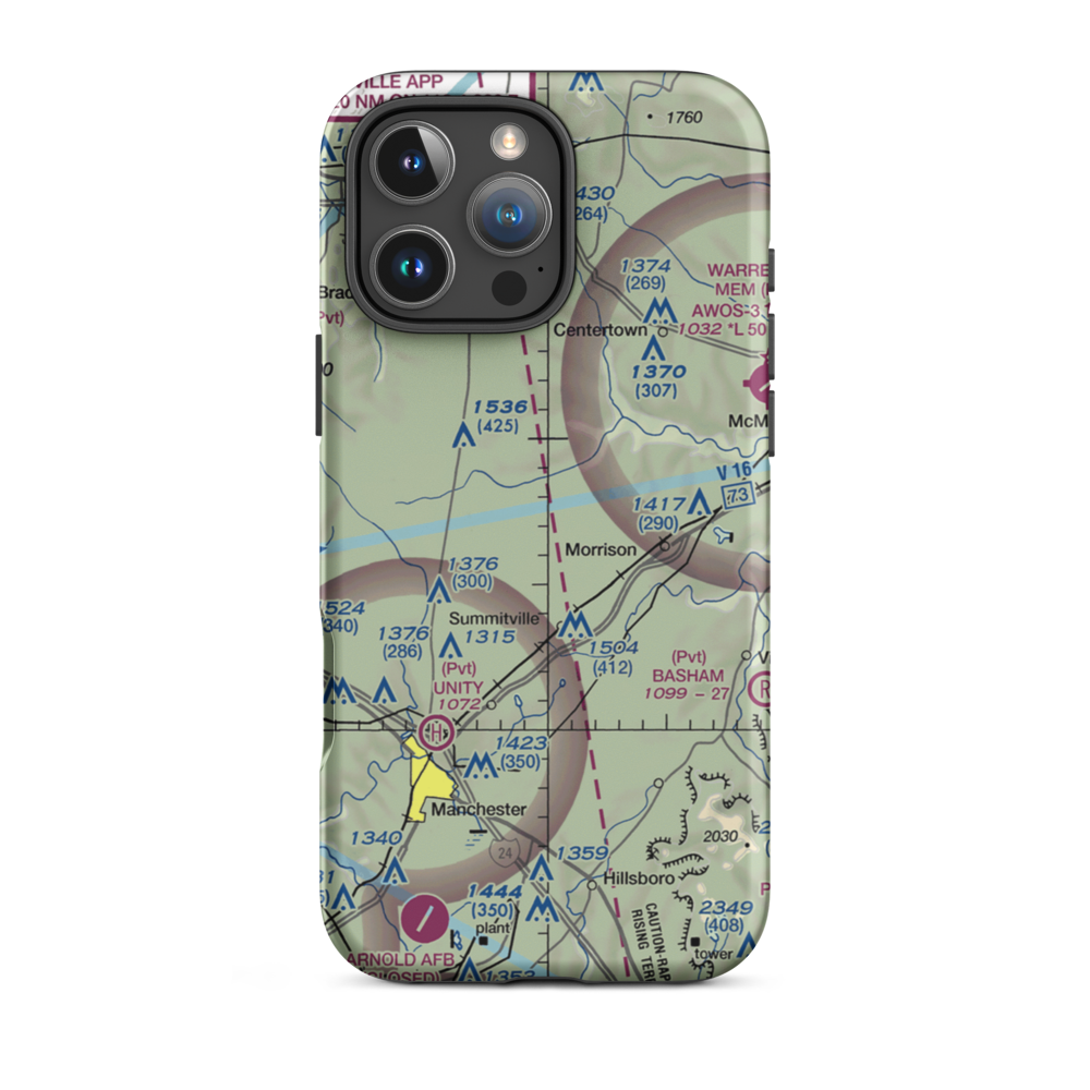 Roseanne Airport (43TN) VFR Sectional  Tough iPhone Case iPhone 16 Pro Max model shown