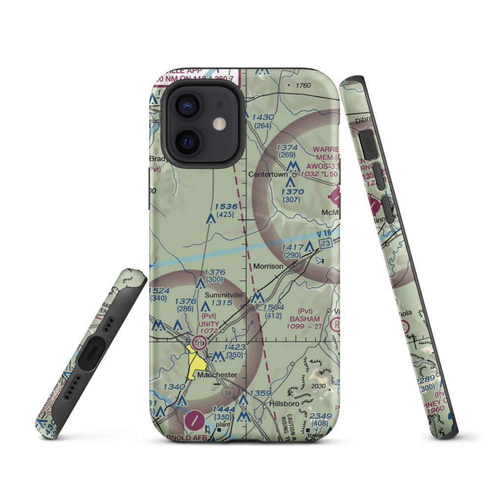 Roseanne Airport (43TN) VFR Sectional  Tough iPhone Case iPhone 12 model shown