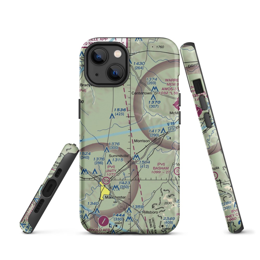 Roseanne Airport (43TN) VFR Sectional  Tough iPhone Case iPhone 13 model shown