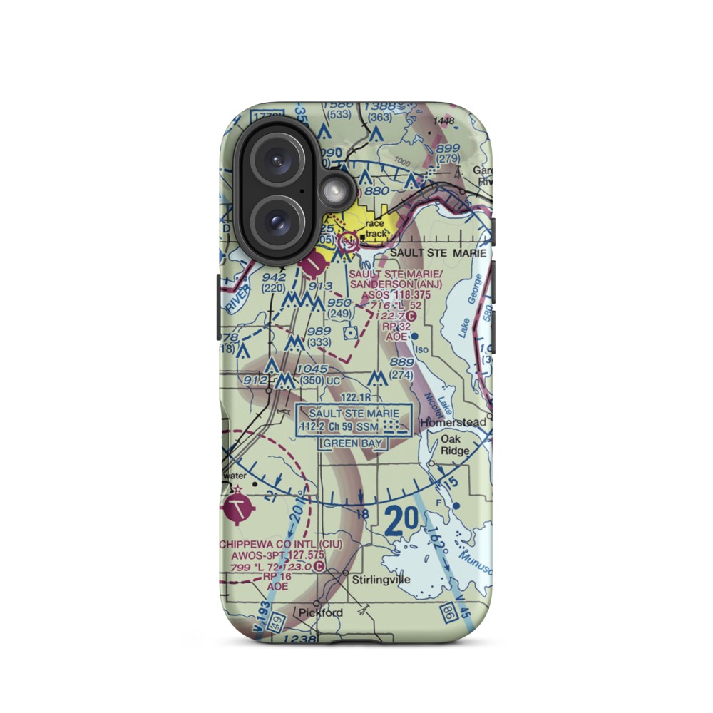 Rosedale Airport (1MI6) VFR Sectional  Tough iPhone Case iPhone 16 model shown