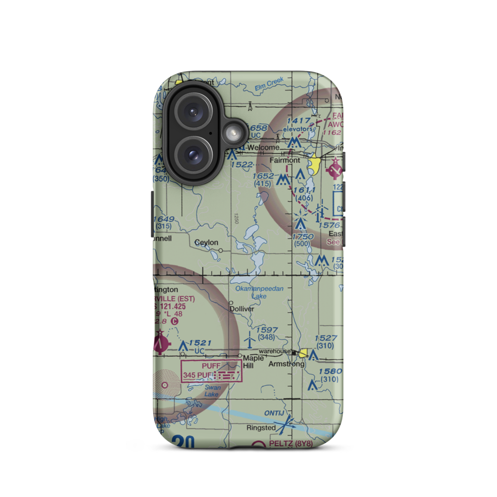 Rosenberg Airport (MY80) VFR Sectional  Tough iPhone Case iPhone 16 model shown