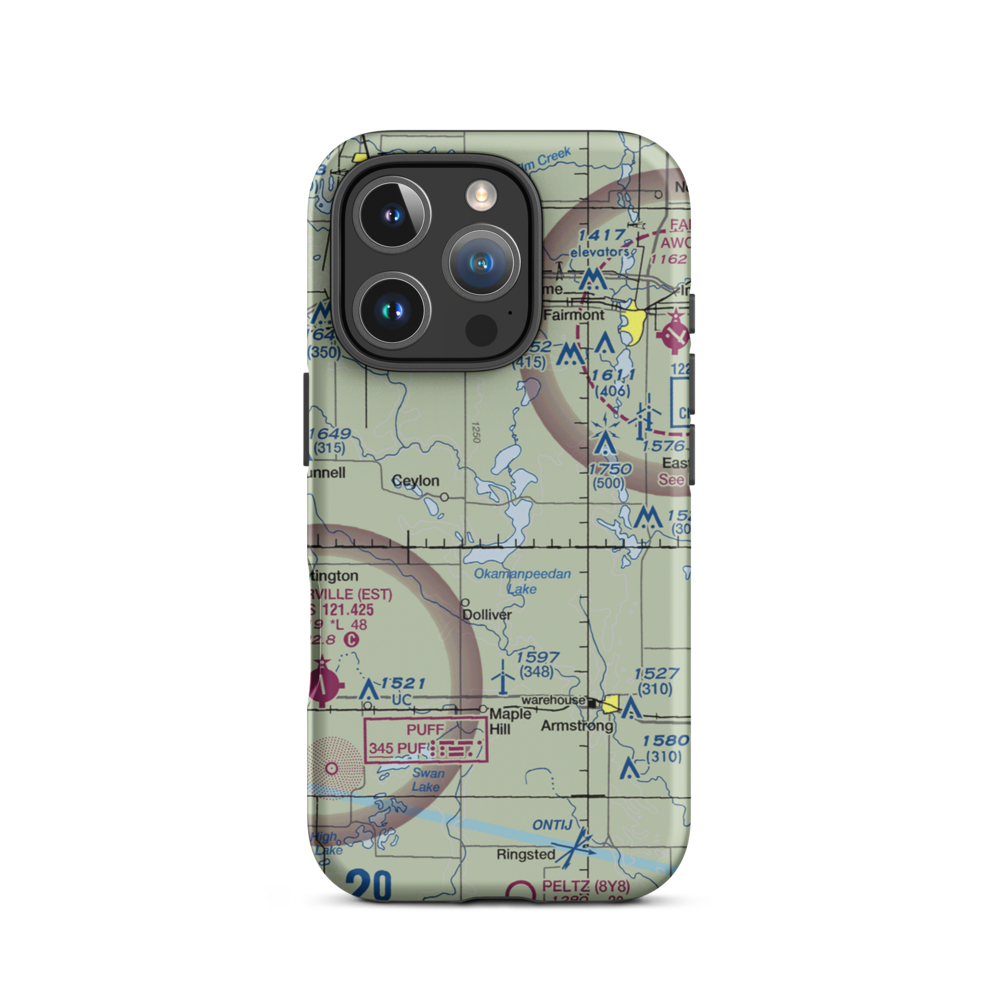 Rosenberg Airport (MY80) VFR Sectional  Tough iPhone Case iPhone 16 Pro model shown