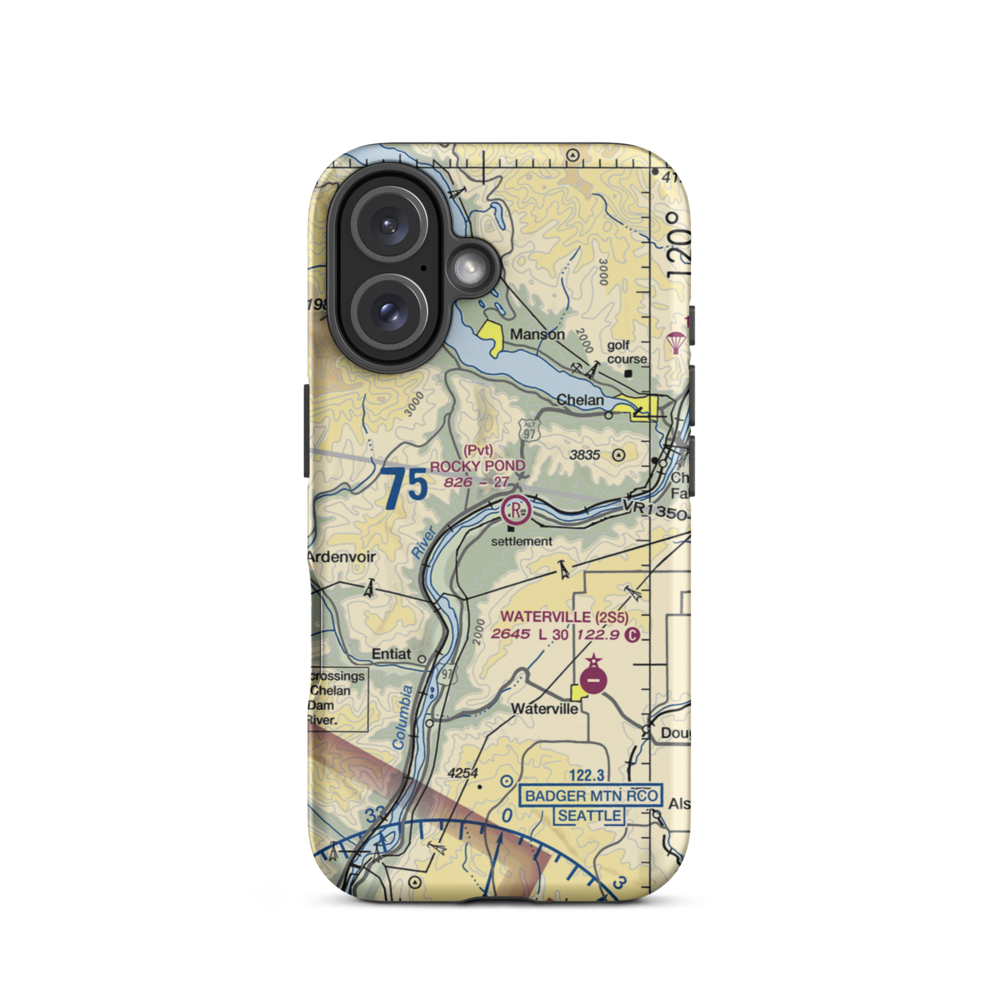 Ross Private Strip (5WA5) VFR Sectional  Tough iPhone Case iPhone 16 model shown