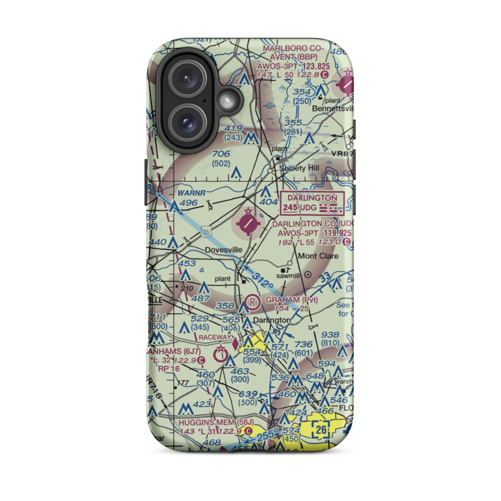 Ross Strip (SC25) VFR Sectional  Tough iPhone Case iPhone 16 Plus model shown
