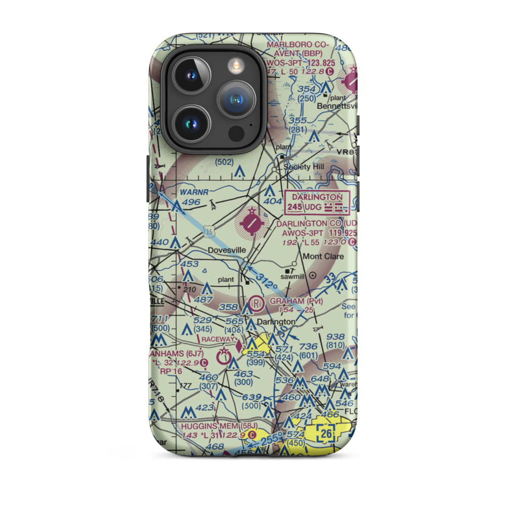 Ross Strip (SC25) VFR Sectional  Tough iPhone Case iPhone 16 Pro Max model shown